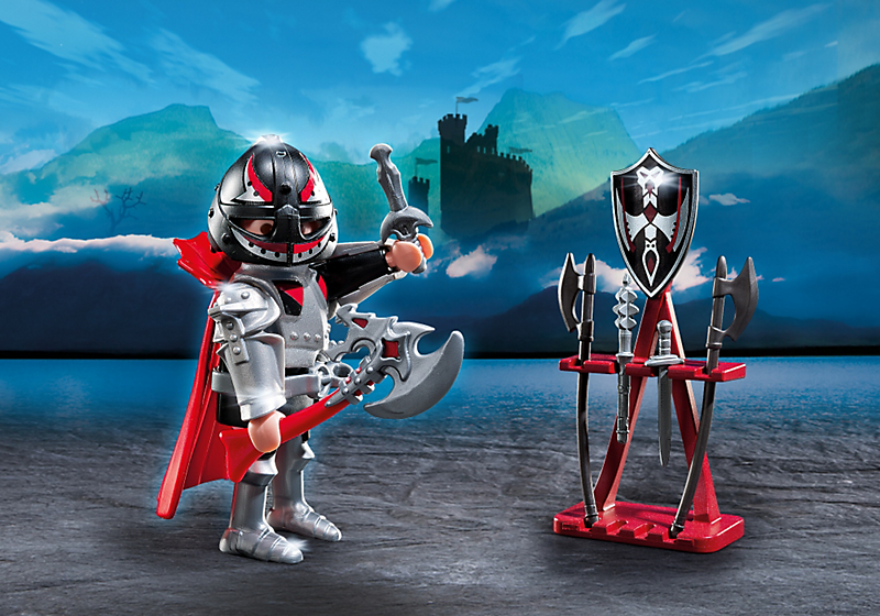 PLAYMOBIL 5409 Rycerz z toporem i stojakiem z bronią