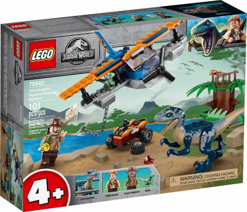 LEGO ® 75942 JURRASIC WORLD Welociraptor: na ratunek dwupłatowcem