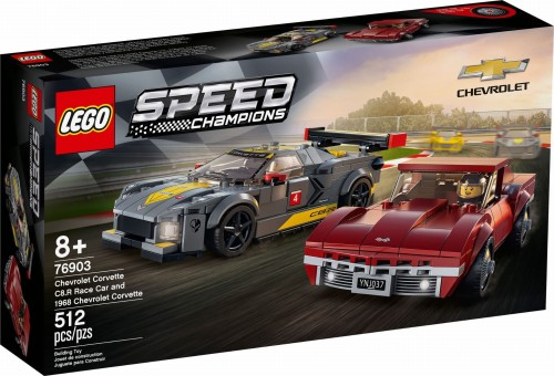 LEGO ® 76903 SPEED CHAMPIONS Samochód wyścigowy Chevrolet Corvette C8.R i 1968 Chevrolet Corvette