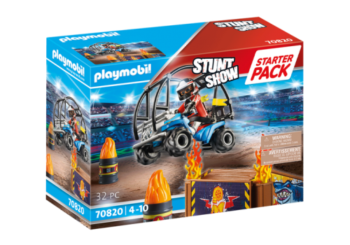 PLAYMOBIL 70820 Starter Pack Pokaz kaskaderski z quadem i płonącą rampą
