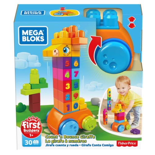 Mega Bloks Żyrafka z klockami „Licz i jedź“
