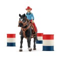 Schleich 42576 Kowbojka i wyścig wokół beczek