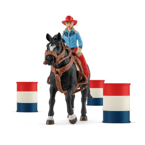 Schleich 42576 Kowbojka i wyścig wokół beczek