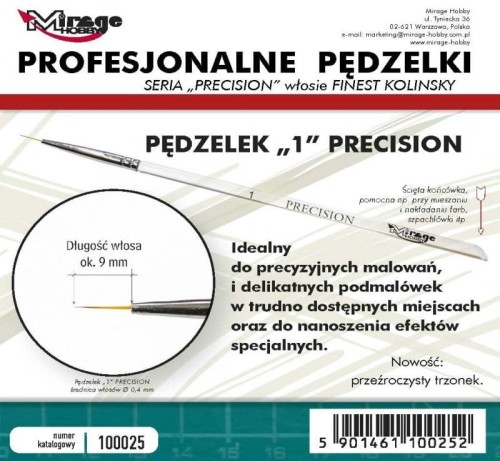 Mirage 100025 Pędzel precision klinsky nr 1