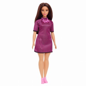 Barbie FBR37 HBV20 Fashionistas Sukienka różowa kratka