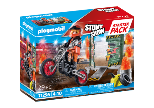 Playmobil 71256 Starter Pack Pokaz kaskaderski ze ścianą ognia