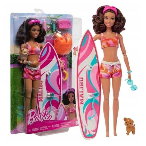 MATTEL HPL69 Lalka Barbie Surferka + akcesoria