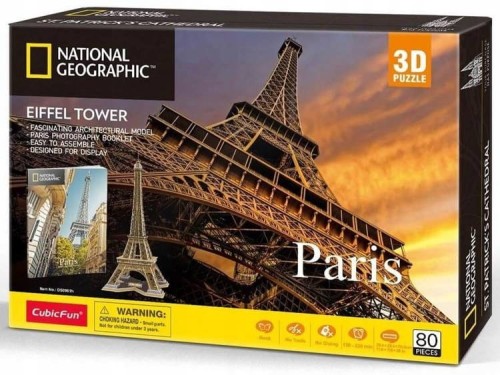 CUBIC FUN DS0998 Puzzle 3D National Geographic Paryż Wieża Eiffela
