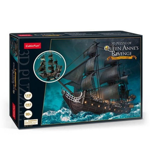 CUBIC FUN 20522 Puzzle 3D Statek piracki Queen Annes Revenge LED