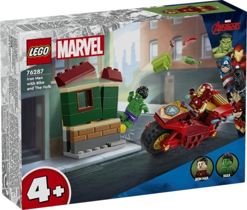 LEGO 76287 SUPER HEROES Iron Man z motocyklem i Hulk