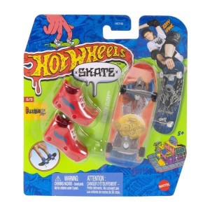 HOT WHEELS HGT46 HVK00 SKATE Deskorolka pomarańczowa + czerwone buty