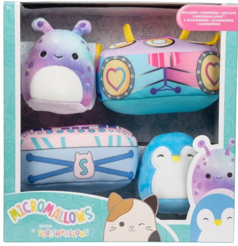 MicroMallows SQMM0016 SQUISHMALLOWS 2pak maskotki Pingwin i Obcy