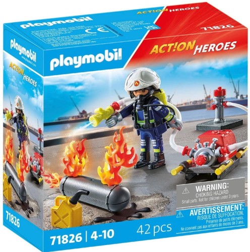 PLAYMOBIL 71826 ACTION HEROES Strażak z pompą wodną