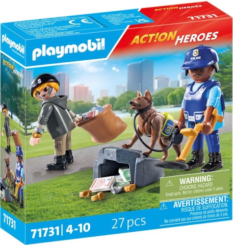 PLAYMOBIL 71731 ACTION HEROES Poszukiwania śladów z psem tropiącym