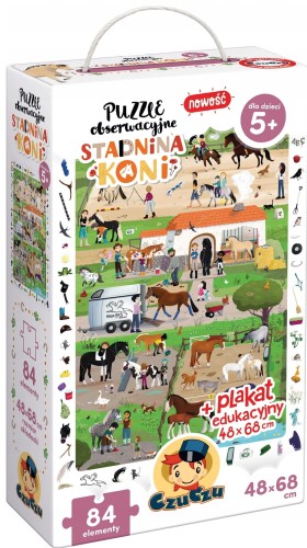 CzuCzu Puzzle obserwacyjne STADNINA KONI 84el