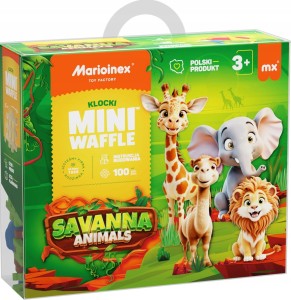 MARIOINEX 907085 Mini wafle klocki ANIMALS Sawanna 100el