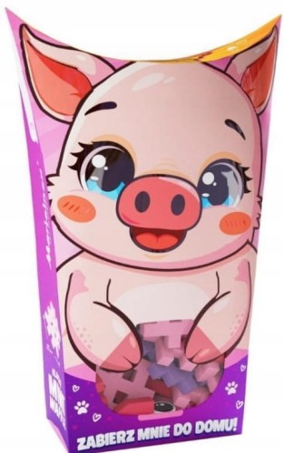 MARIOINEX 906903 Miękkie klocki waflowe POCKET PETS Świnka