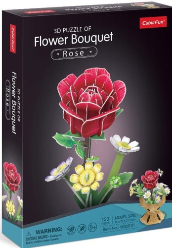 CUBIC FUN W3301H Puzzle 3D Bukiet Róże 120el