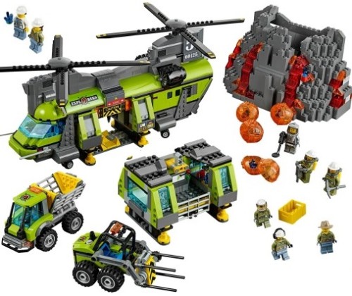  LEGO 60125 City Wulkany helikopter transportowy
