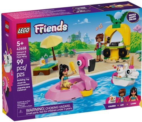 LEGO Friends 42658 Impreza na basenie z jednorożcem i flamingiem
