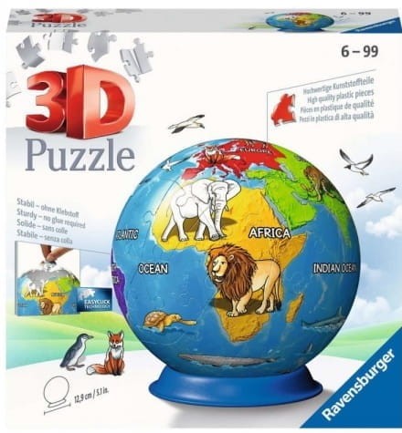 RAVENSBURGER 24751 Puzzle 3D Globus dla dzieci 72 części