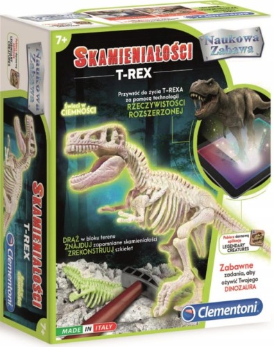 CLEMENTONI 50858 NAUKOWA ZABAWA T-Rex Fluo skamieniałości
