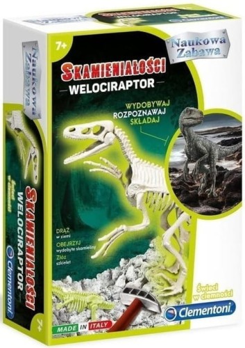 Clementoni 50639 NAUKOWA ZABAWA Skamieniałości Welociraptor fluo