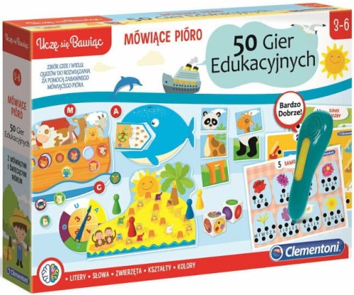 Clementoni 50650 UCZĘ SIĘ BAWIĄC Mówiące pióro 50 gier edukacyjnych