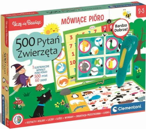 Clementoni 50781 UCZĘ SIĘ BAWIĄC Mówiące pióro 500 pytań zwierzęta