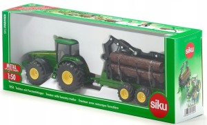 SIKU S1954 Farmer Traktor z przyczepą leśną