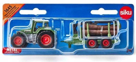 SIKU S1645 16" Traktor z leśną przyczepą