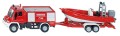 SIKU S1636 16" Straż pożarna Unimog z łodzią