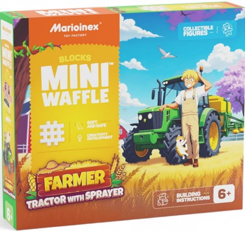 MARIOINEX 907498 Mini Wafle FARMER Traktor z opryskiwaczem 50el
