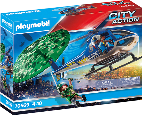 PLAYMOBIL 70569 CITY ACTION Policyjny śmigłowiec: ucieczka ze spadochronem