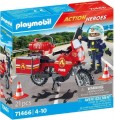 PLAYMOBIL 71466 ACTION HEROES Motocykl straży pożarnej na miejscu wypadku