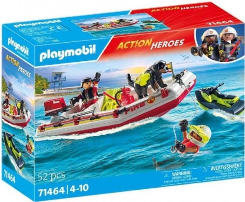 PLAYMOBIL 71464 ACTION HEROES Łódź straży pożarnej ze skuterem wodnym