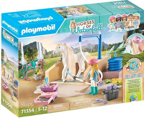 PLAYMOBIL 71354 HORSES OF WATERFALL Isabella i Lioness z myjnią dla koni
