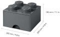 LEGO® Szuflada klocek Brick 4 (Ciemnoszary)