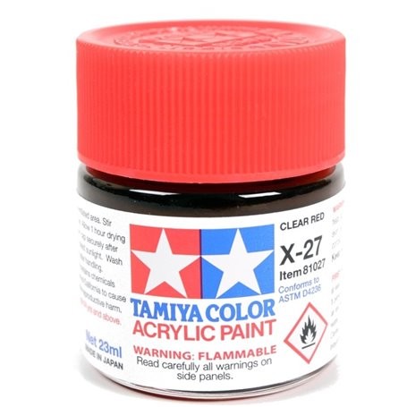 Tamiya 81027 X-27 Farba akrylowa CLEAR RED - 23ml