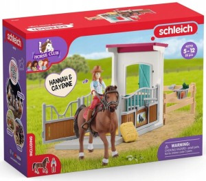 Schleich SLH 42710 HORSE CLUB Boks dla koni z Hannah i Cayenne