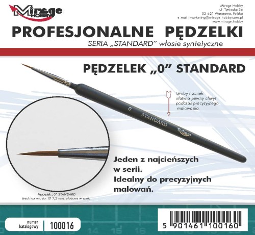 PĘDZEL MIRAGE 100016 STANDARD nr 0
