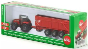 SIKU S2002 Traktor Massey Ferguson z czerwoną przyczepą Krampe