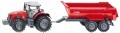 SIKU S2002 Traktor Massey Ferguson z czerwoną przyczepą Krampe