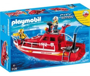 PLAYMOBIL 3128 Łódź strażacka z armatką wodną