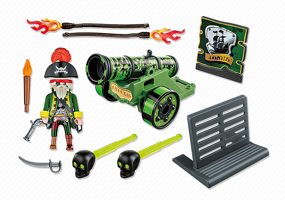 PLAYMOBIL 6162 Zielona armata z aplikacją i kapitanem piratów