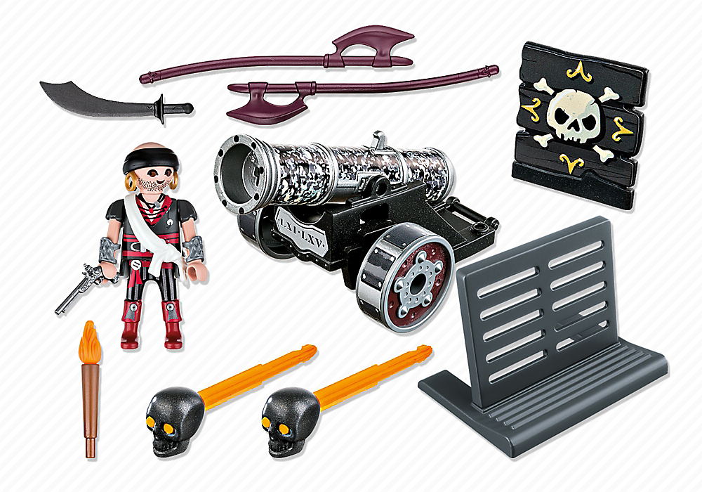 PLAYMOBIL 6165 Czarna armata z aplikacją i piratem